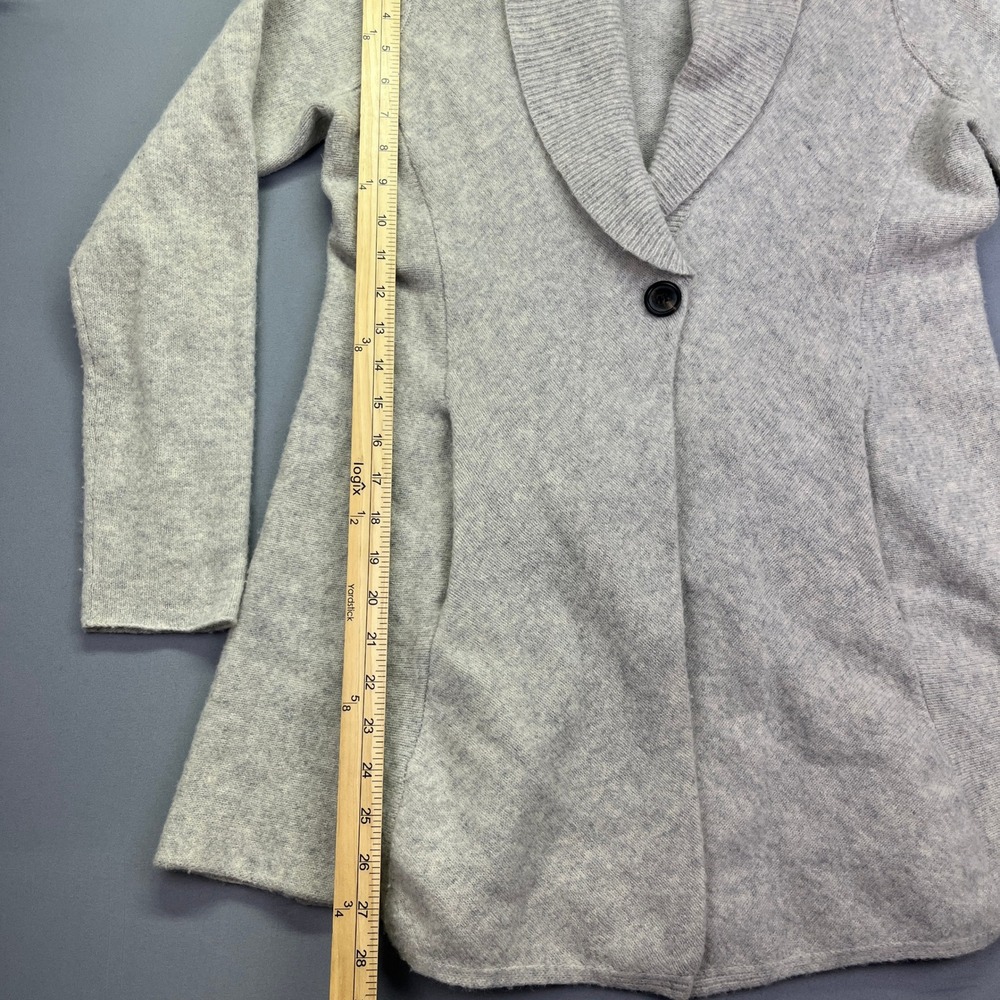 Eileen Fisher Wool Cardigan‎ Sweater Shawl Collar Button Front XS Cottagecore